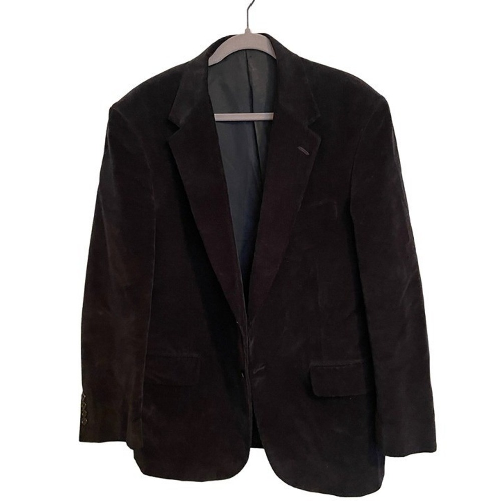 EVAN PICONE VELVET BLAZER SIZE 40R BLACK DOUBLE BUTTON‎